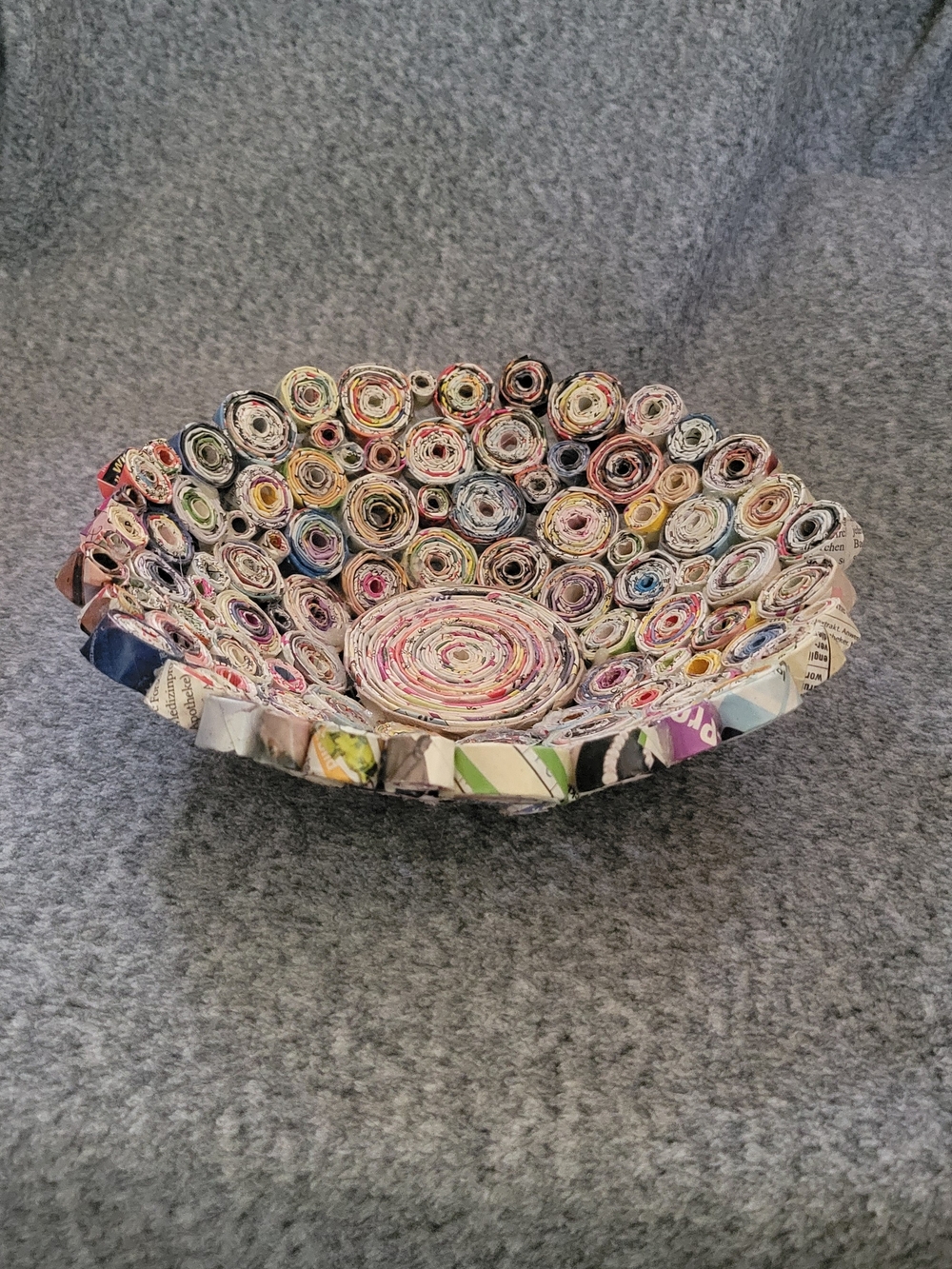 Handcrafted Multicolor Rolled-Paper Decorative Bowl